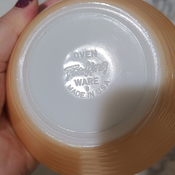 Vintage Peach Luster Fire King Soup Bowl - Picture 5 of 5